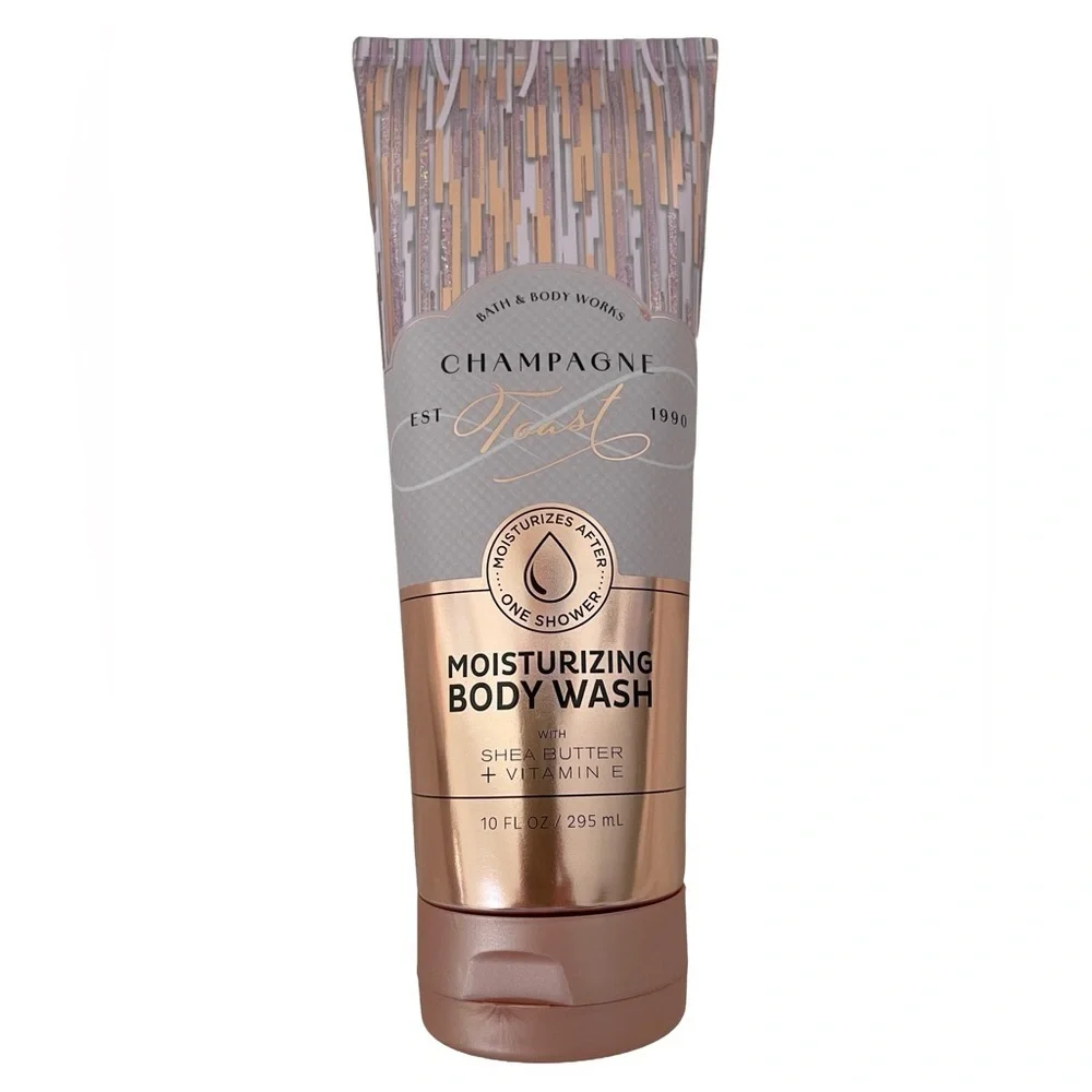 Bath & Body Works Champagne Toast Body Wash and Strawberry Pound Cake Lotion Set